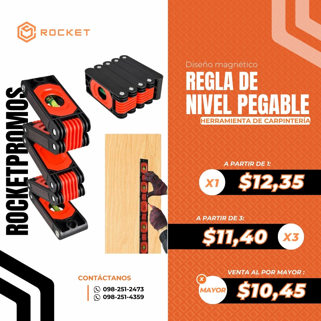 Regla de nivel pegable