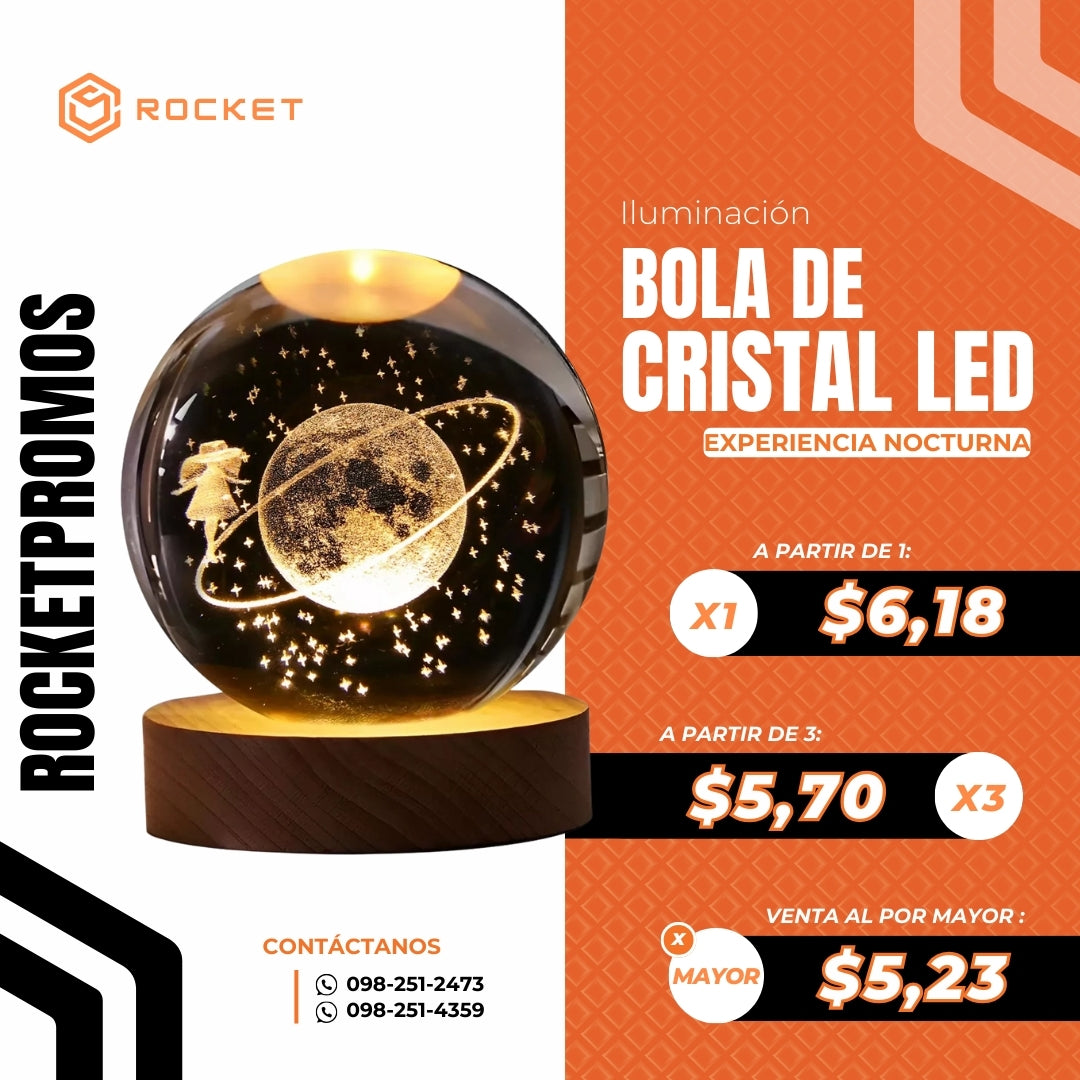 Bola De Cristal Nocturna Led
