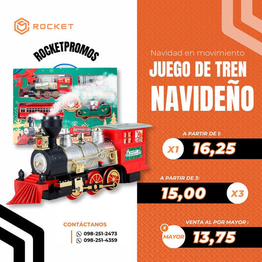 JUGUETE DE TREN NAVIDEÑO
