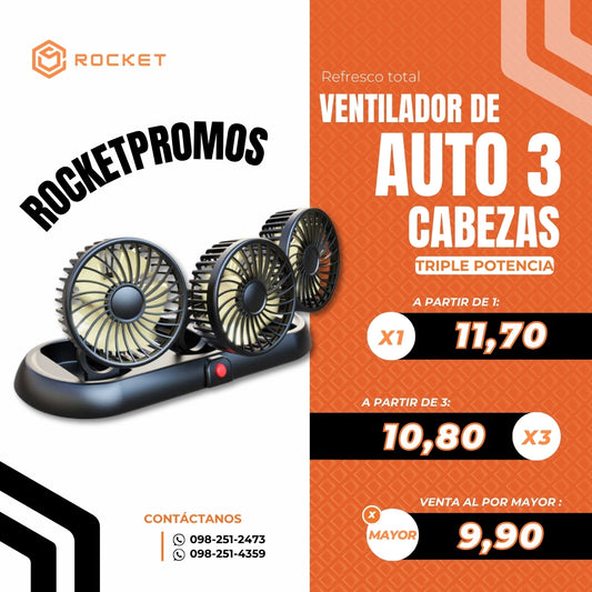 VENTILADOR DE AUTO 3 CABEZAS