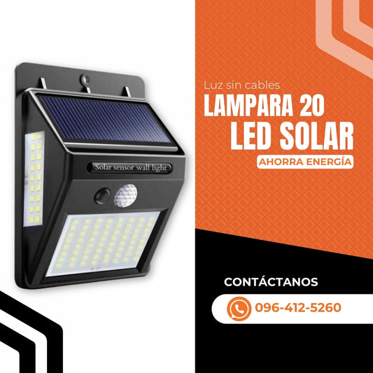 Lampara 20 led solar