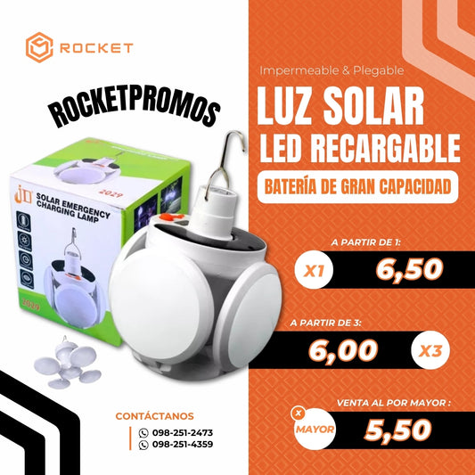 LUZ SOLAR LED RECARGABLE